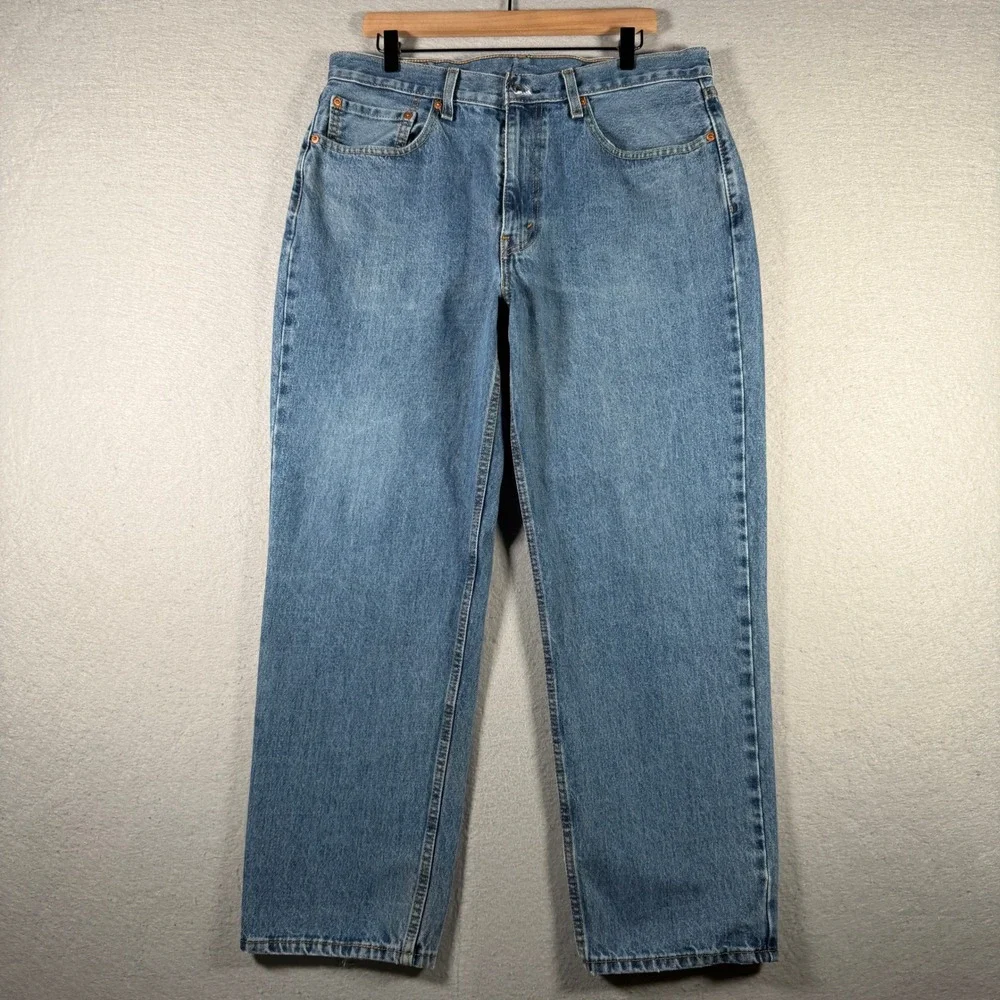 Levis 550 Relaxed Fit Mens Jeans 36x30 Medium Wash Blue Tapered Leg Denim